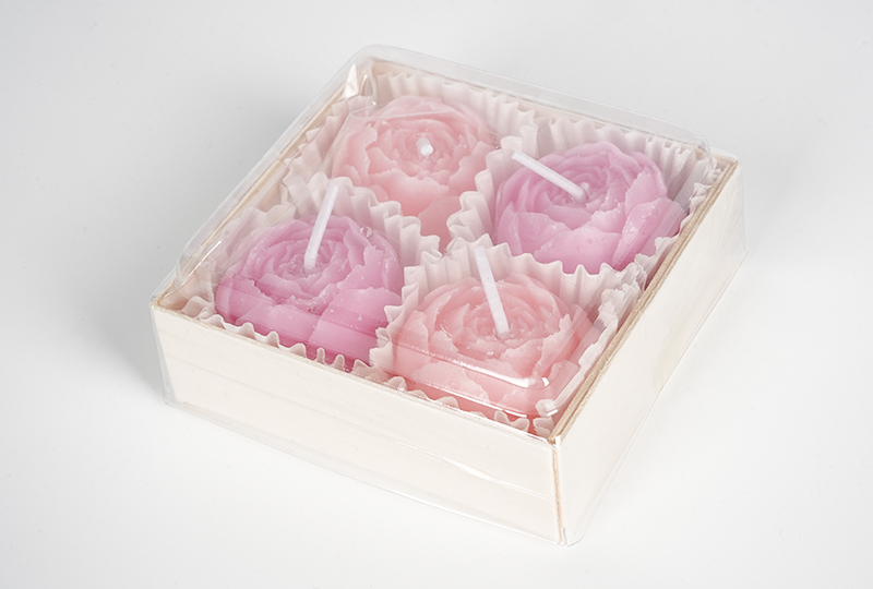 Bougie artisanale romantique Blush Rose Flower Series