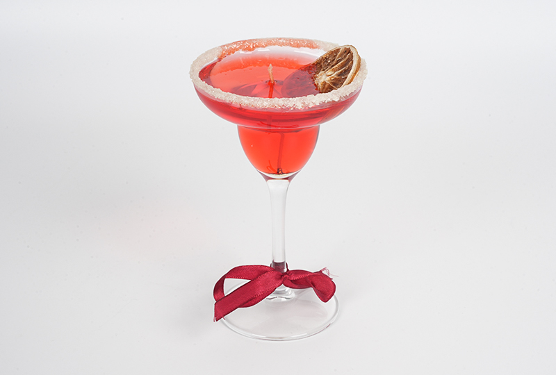 Bougie d'art en verre à cocktail garnie d'agrumes