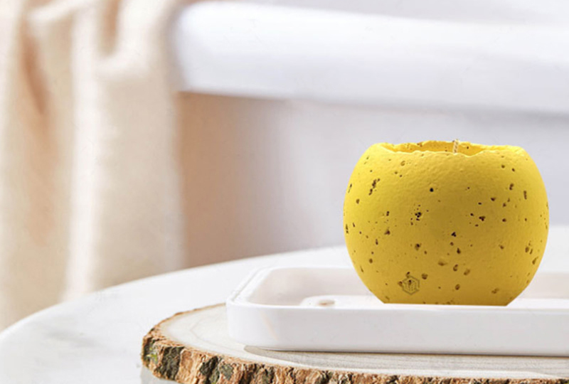 Bougie ronde en pot de ciment de 88 mm et 65 mm de haut