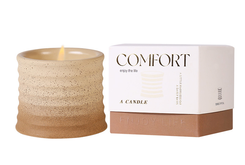 Bougie en pot en céramique texturée à glaçure dégradée