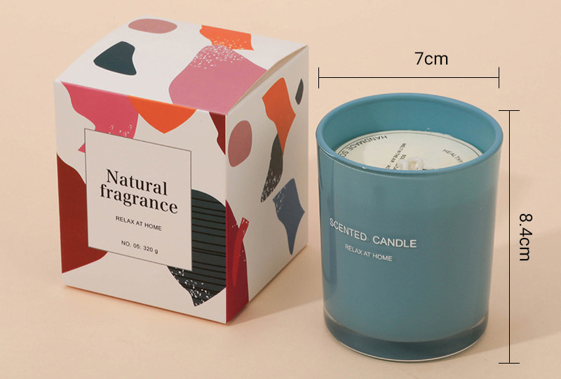 Bougie en pot en verre coloré à la cire de soja de 7 cm