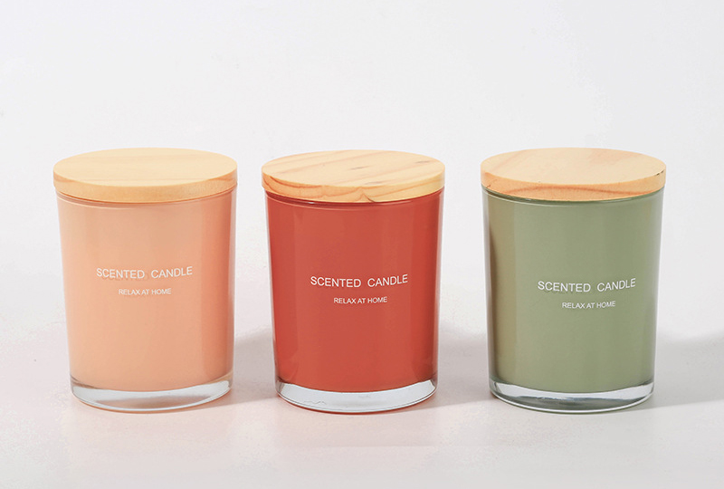 Bougie en pot en verre coloré à la cire de soja de 7 cm