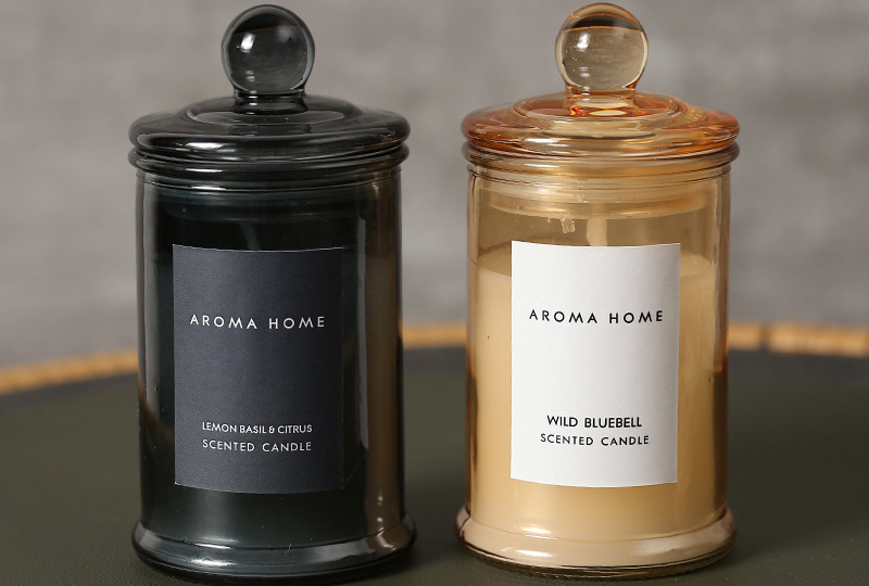 Bougie parfumée en verre aromathérapeutique avec couvercle