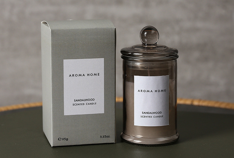 Bougie parfumée en verre aromathérapeutique avec couvercle