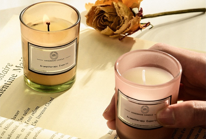 Bougie en verre votive parfumée colorée