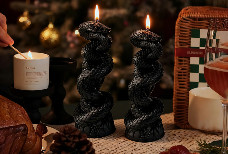 Bougie d'aromathérapie faite à la main en forme d'animaux en forme de serpent