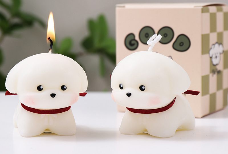 Bougie faite à la main de série d’animaux de chiot mignon
