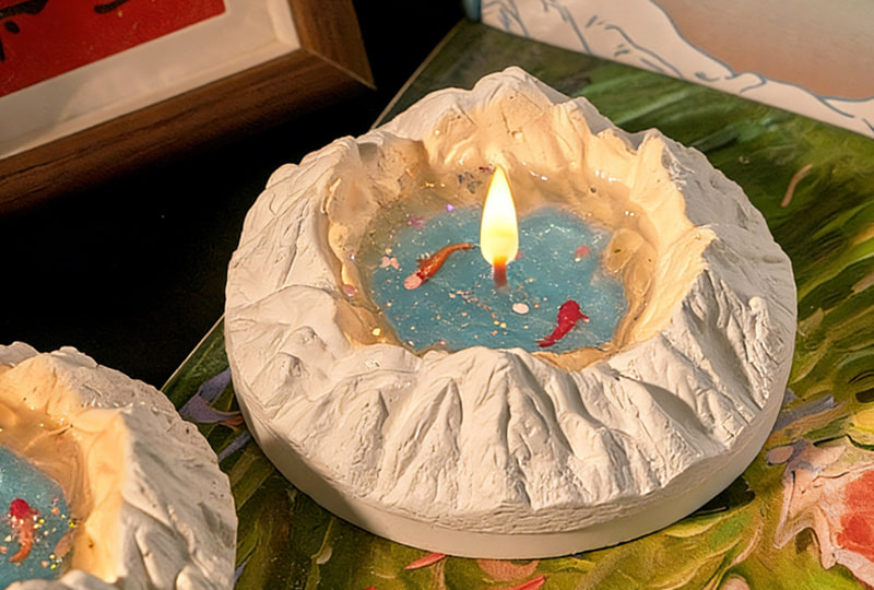 Bougie d’artiste sculptural de cratère volcanique
