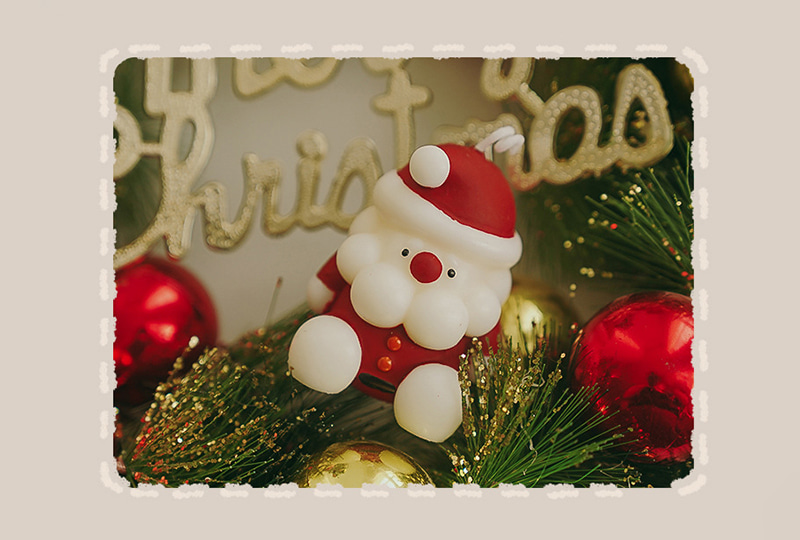 Bougie faite à la main de la série Festival du Père Noël de Noël