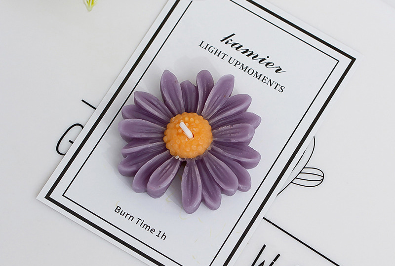 Bougie faite à la main en forme de fleur en forme de marguerite