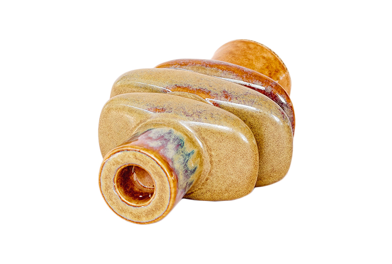 Bougeoir sculptural en céramique émaillée multicolore moderne
