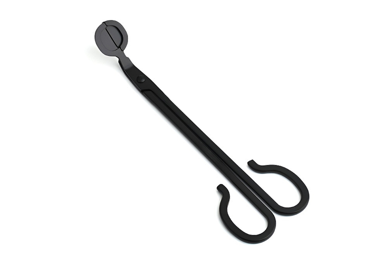 Coupe-mèche de bougie en acier inoxydable noir avec plateau à débris
