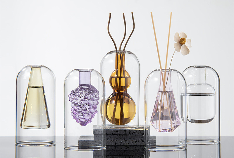 Bouteille de diffuseur d'aromathérapie en verre décoratif
