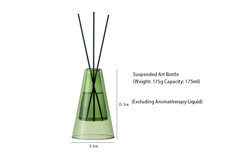 Bouteille de diffuseur en verre à chambre intérieure flottante