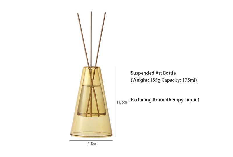 Bouteille de diffuseur en verre à chambre intérieure flottante