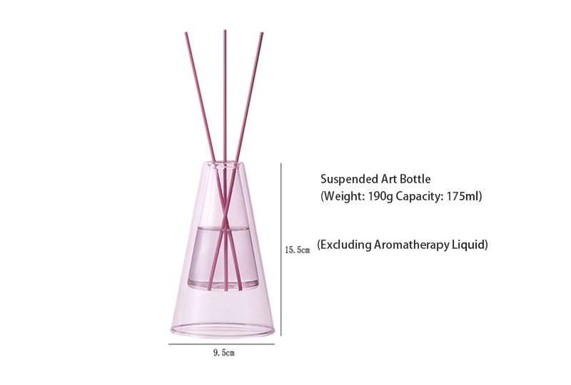 Bouteille de diffuseur en verre à chambre intérieure flottante