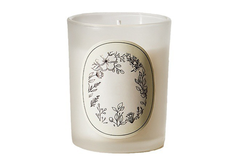 Ensemble de bougies en verre minimaliste floral
