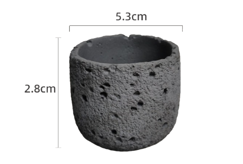 Mini pot de bougie en ciment à texture volcanique