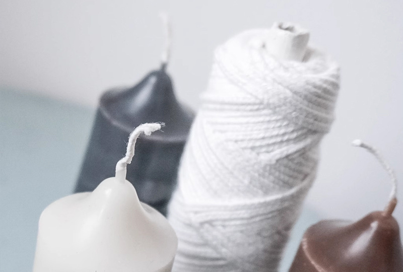 Mèche de bougie en coton multi-brins tressée de 6 m