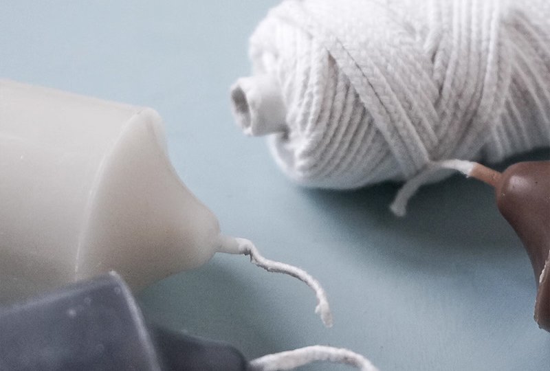 Mèche de bougie en coton multi-brins tressée de 6 m