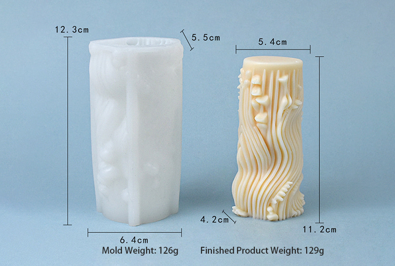 Moule à bougie en silicone colonne baroque 3D