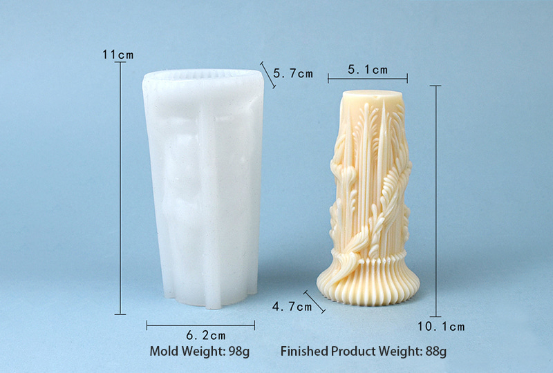 Moule à bougie en silicone colonne baroque 3D