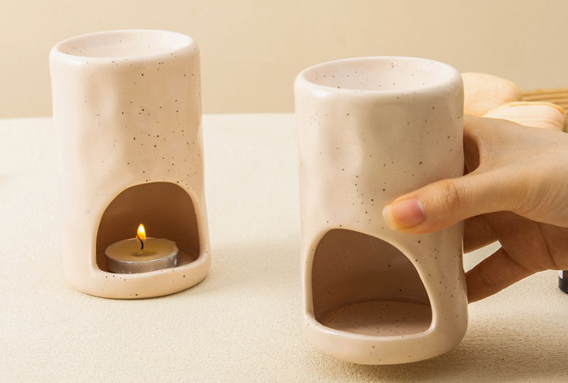 Porte-brûle-encens creux minimaliste en céramique