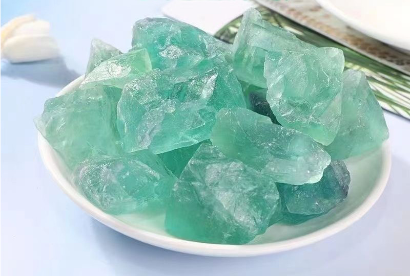 Brûleur d'encens en cristal de fluorite verte naturelle