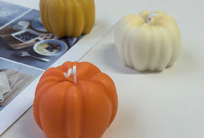Moule à bougie en silicone citrouille à 6 cavités