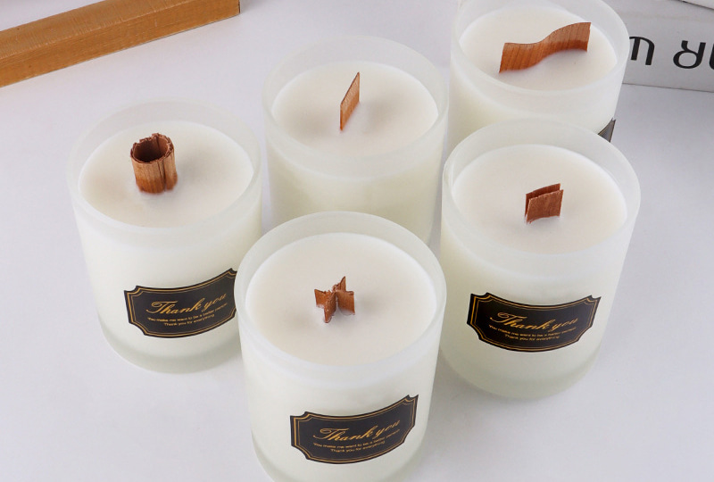 Mèche de bougie en bois avec base en métal