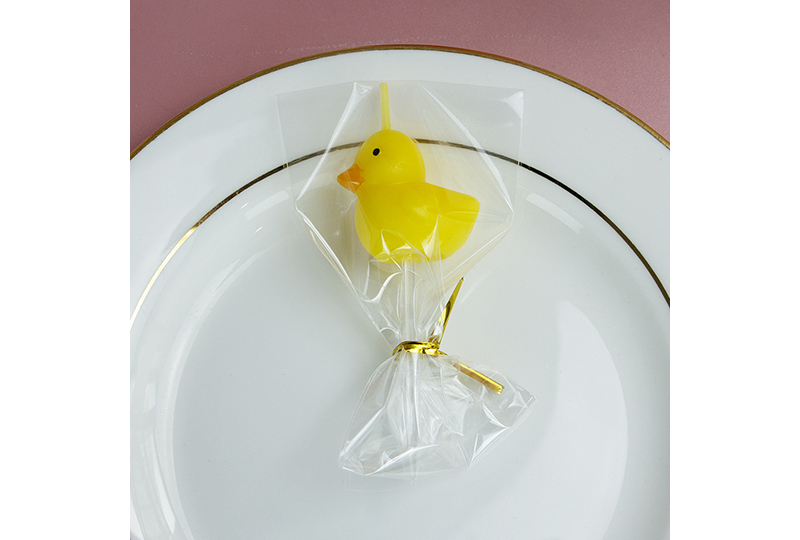 Bougie faite à la main de série animale mignonne de canard jaune