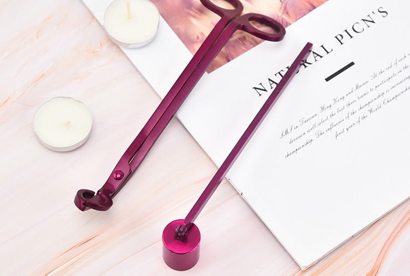 Ensemble d'entretien de bougies 3 pièces avec coupe-mèche anodisé magenta