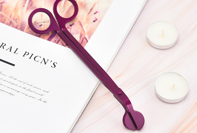 Ensemble d'entretien de bougies 3 pièces avec coupe-mèche anodisé magenta