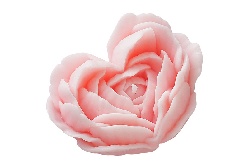 Bougie faite à la main de série de fleur de fleur de pivoine de coeur-rose