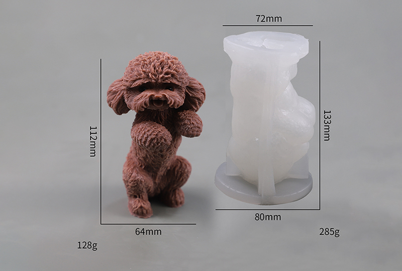 Collection de moules à bougies en silicone de race de chien hyperréaliste