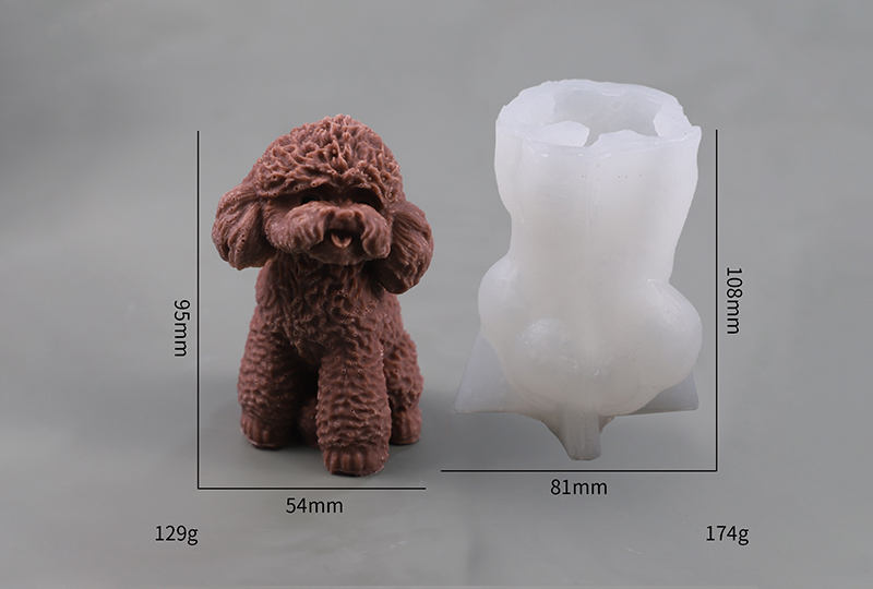 Collection de moules à bougies en silicone de race de chien hyperréaliste