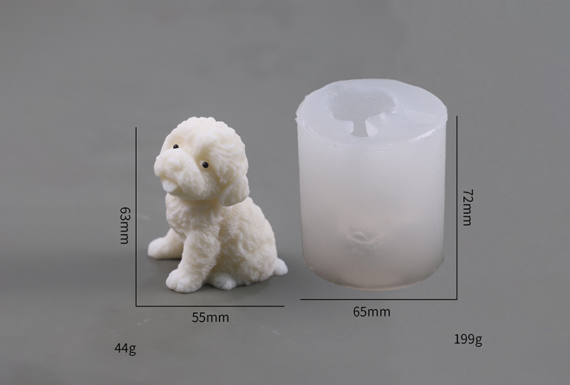 Collection de moules à bougies en silicone de race de chien hyperréaliste