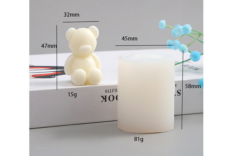 Moule à bougie en silicone fendu 3D Bear-Hugging-Heart