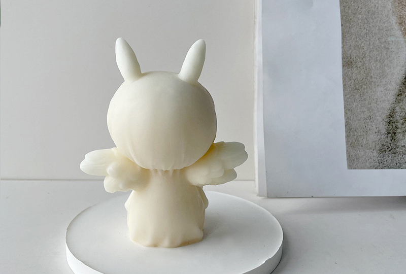Moule à bougie en silicone en forme d'ange et d'oreille de lapin