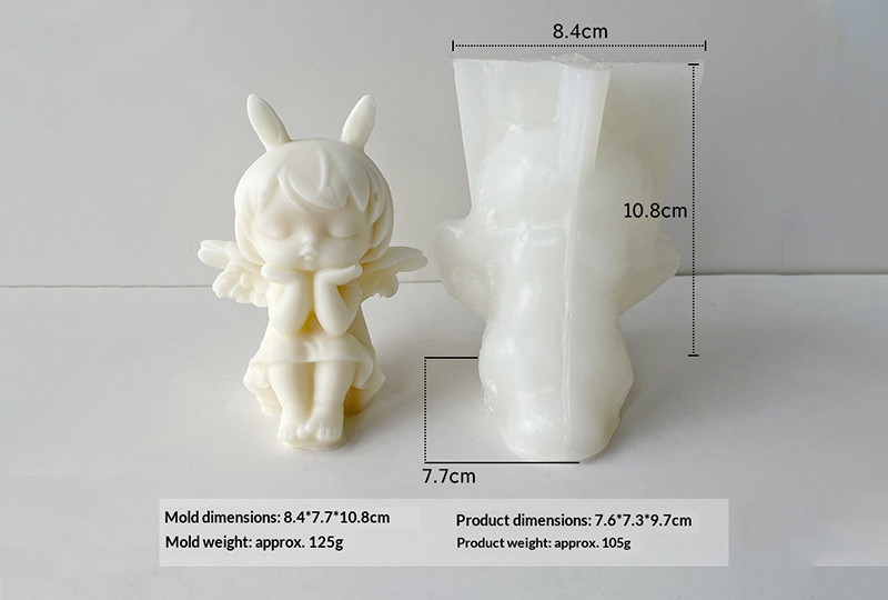 Moule à bougie en silicone en forme d'ange et d'oreille de lapin