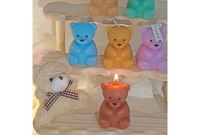 Bougie faite à la main série animaux Teddy Bear Jelly-Tone