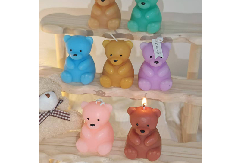 Bougie faite à la main série animaux Teddy Bear Jelly-Tone