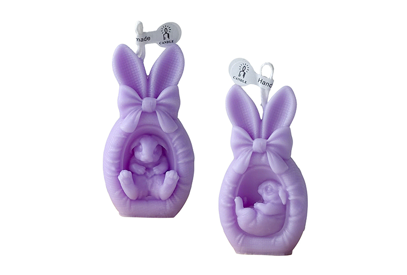 Bougie faite à la main de la série Festival des œufs de lapin de Pâques