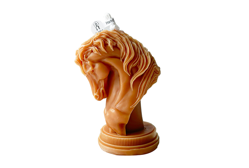 Bougie sculpturale faite à la main de série animale de buste de tête de cheval