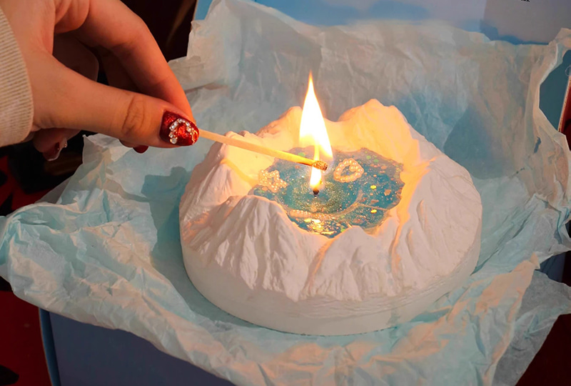 Ensemble de bougies artistiques Glacier Iceberg