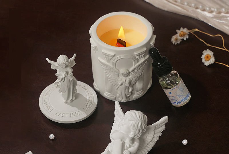 Ensemble de bougies esthétiques ange baroque français