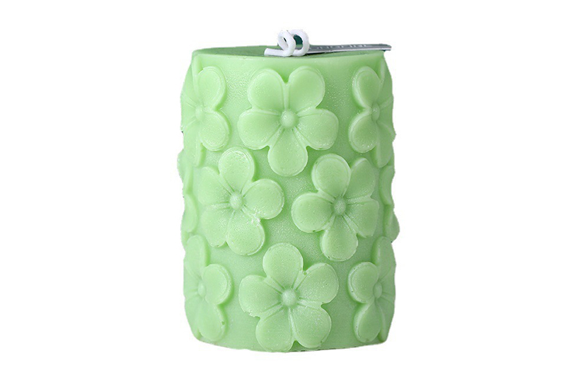 Bougie faite à la main de série de fleurs de cylindre à cinq pétales en relief