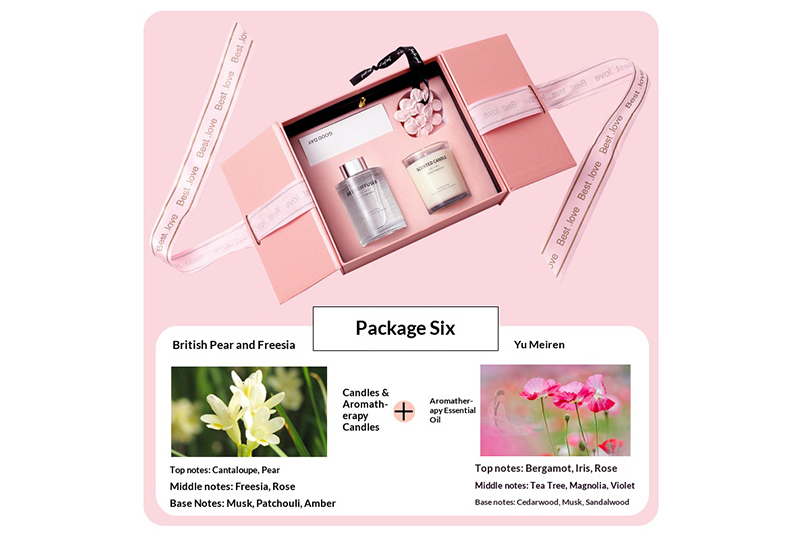 Ensemble de bougies et bougies diffuseur à double porte rose blush
