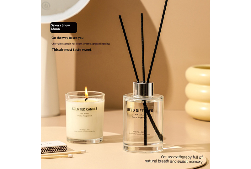 Ensemble de bougies et bougies diffuseur à double porte rose blush