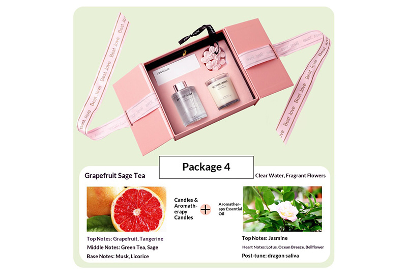 Ensemble de bougies et bougies diffuseur à double porte rose blush